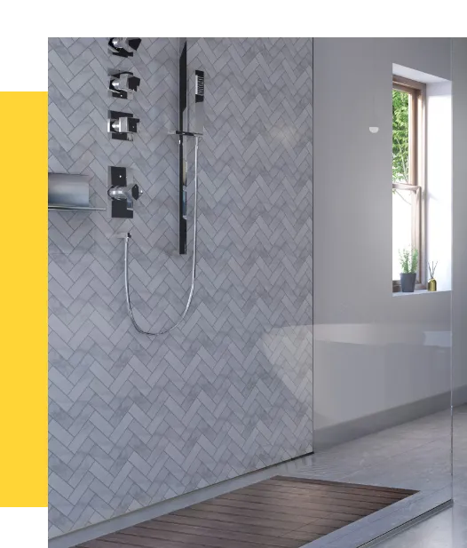 Herringbone Panel Shower Walls | Laminate Master Ltd
